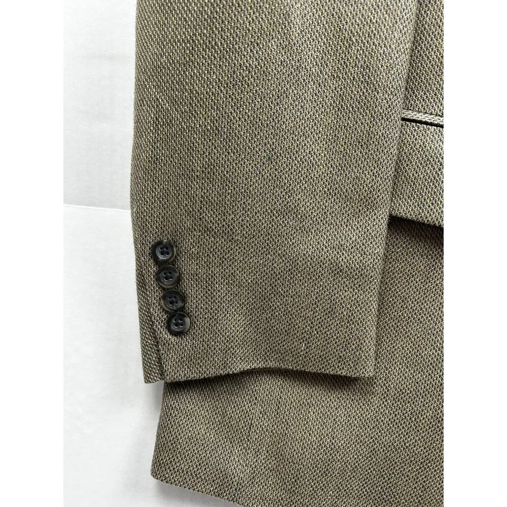 Oscar de la Renta Blazer‎ Men’s 44R Silk Wool Gray Houndstooth Sport Coat Luxury